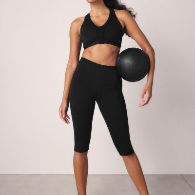 Leqinhk474556 Black Tummy Control ed Dry Tech Cropped Sculpting Leggings