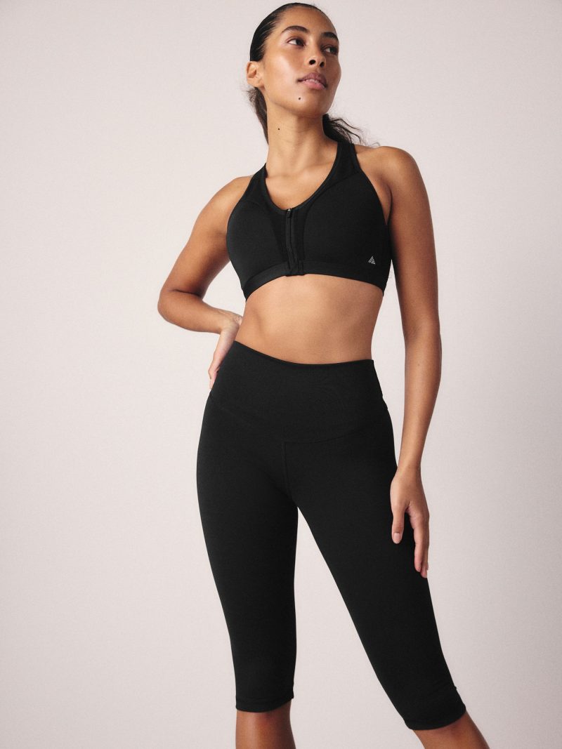 Leqinhk474556 Black Tummy Control ed Dry Tech Cropped Sculpting Leggings - Image 3
