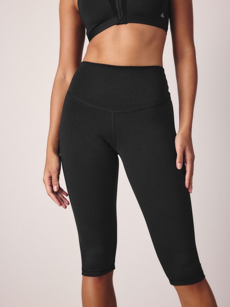 Leqinhk474556 Black Tummy Control ed Dry Tech Cropped Sculpting Leggings - Image 5