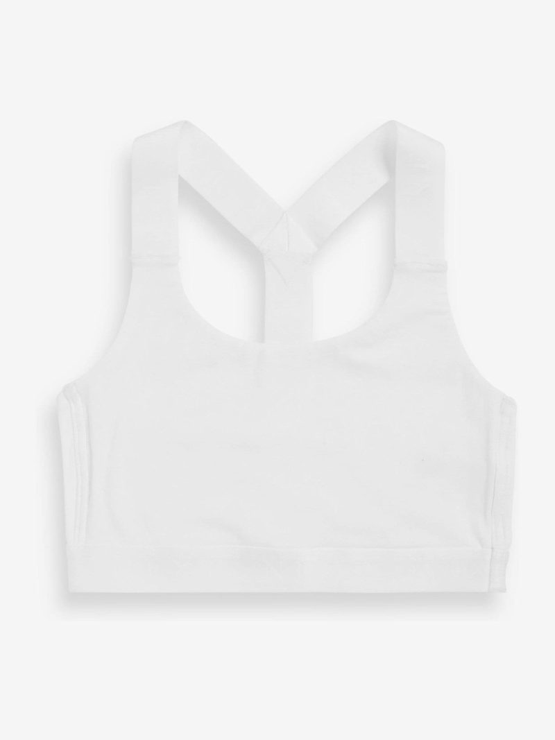 Leqinhk474532 White Active Sports Low Impact Ultimate Comfort Crop Top - Image 4