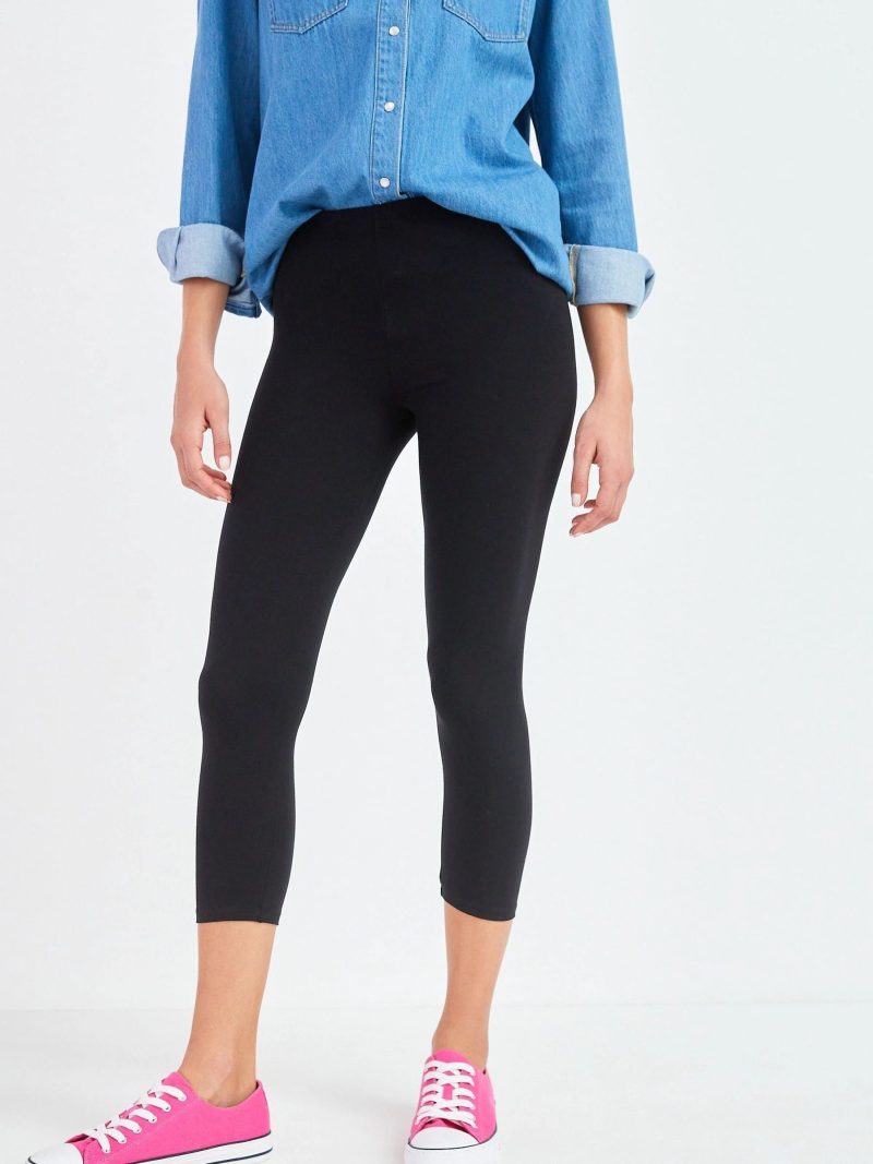 Leqinhk474549 Black Cropped Leggings