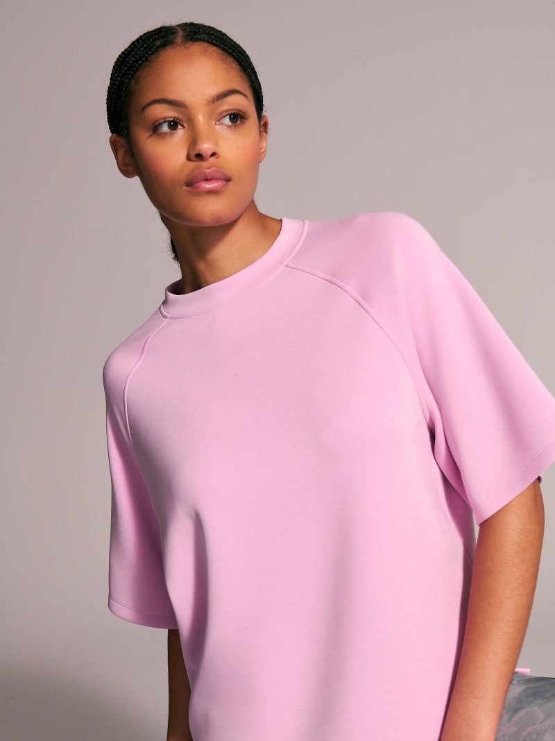 Leqinhk474533 Light Pink Active Modal Longline T-Shirt - Image 2