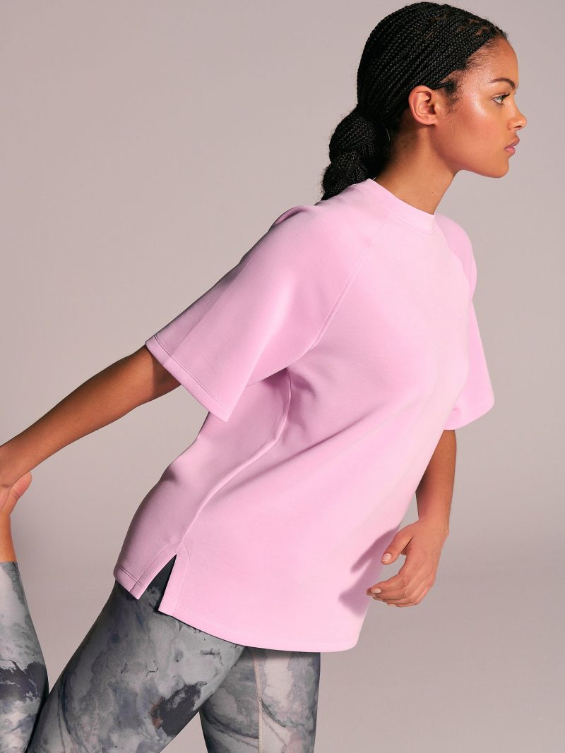 Leqinhk474533 Light Pink Active Modal Longline T-Shirt - Image 3