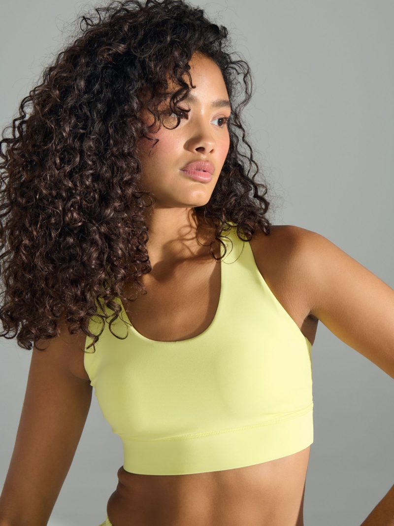 Leqinhk474524 Green Active Cross Back Bra