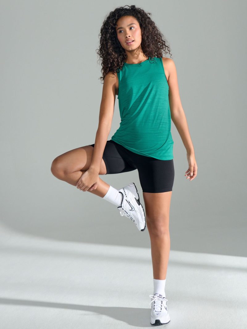 Leqinhk474528 Green Active Lightweight Open Back Tank Vest - Image 3
