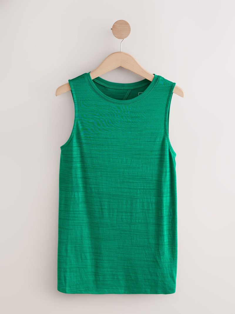 Leqinhk474528 Green Active Lightweight Open Back Tank Vest - Image 5