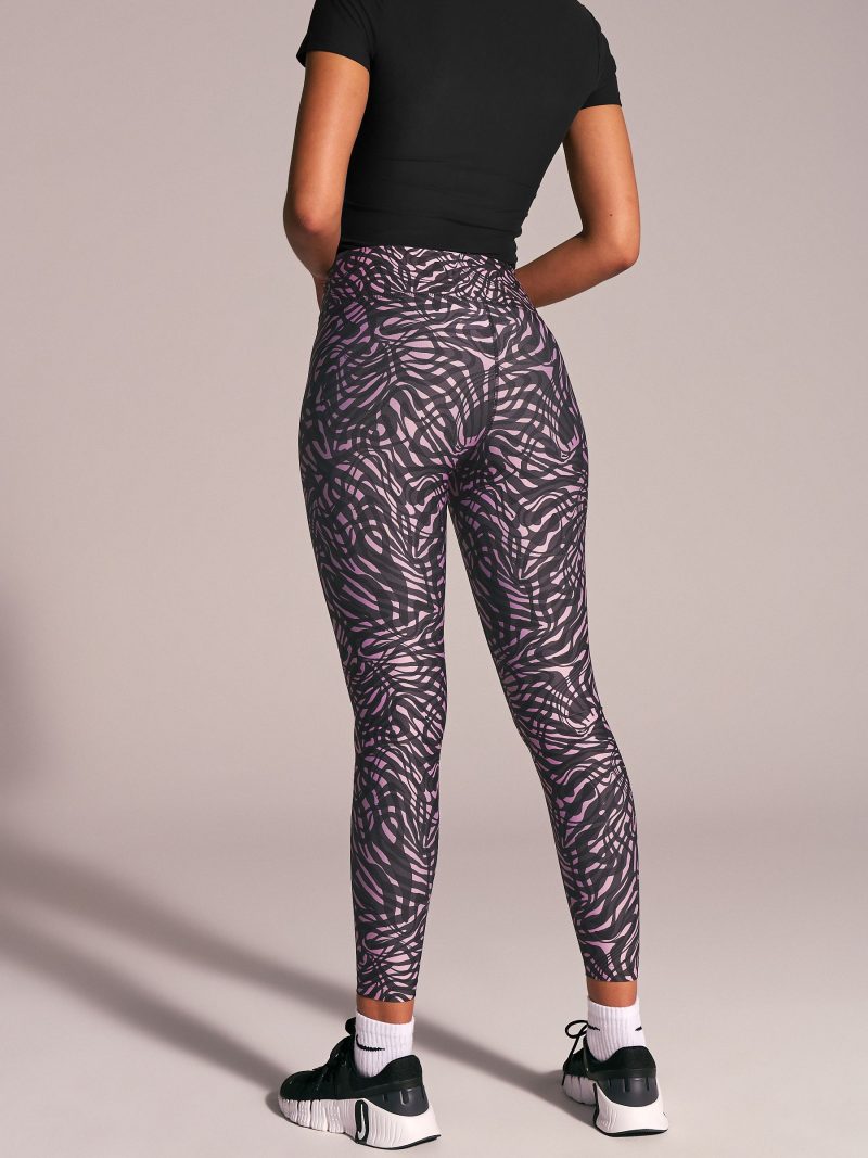 Leqinhk474564 Pink Swirl Power Active Sports Leggings - Image 2