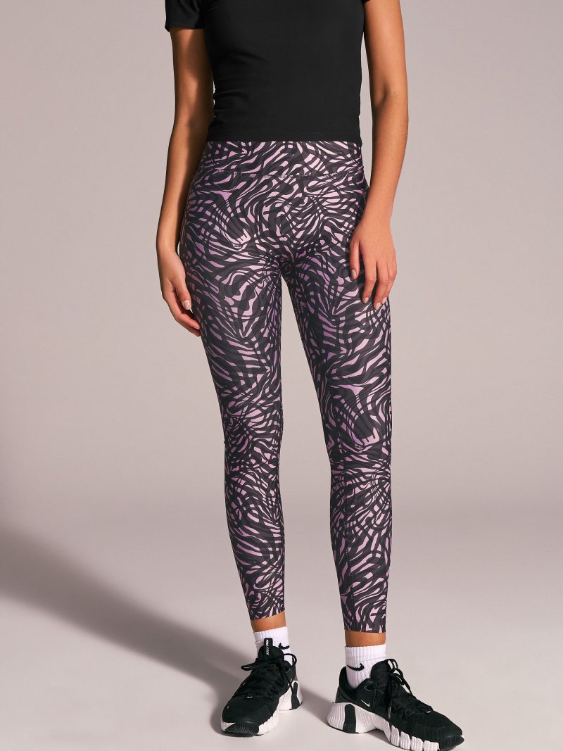Leqinhk474564 Pink Swirl Power Active Sports Leggings - Image 3