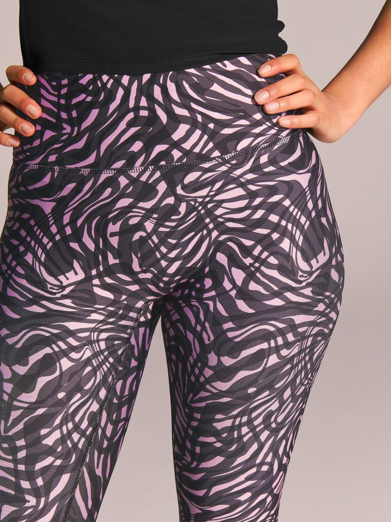 Leqinhk474564 Pink Swirl Power Active Sports Leggings - Image 4