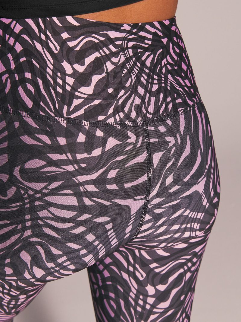 Leqinhk474564 Pink Swirl Power Active Sports Leggings - Image 5