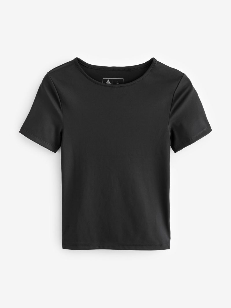 Leqinhk474544 Black Short Sleeve Workout T-Shirt