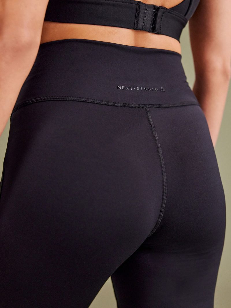 Leqinhk474553 Black Supersoft Dry Tech Flared Yoga Sports Leggings - Image 5