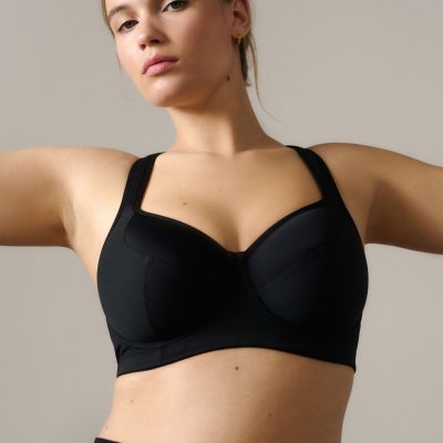 Leqinhk474521 BlackPad Full Cup Dry Tech High Impact Sports Bra DD+