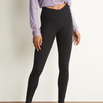 Leqinhk474557 Black Balance Wrap Front Yoga Leggings