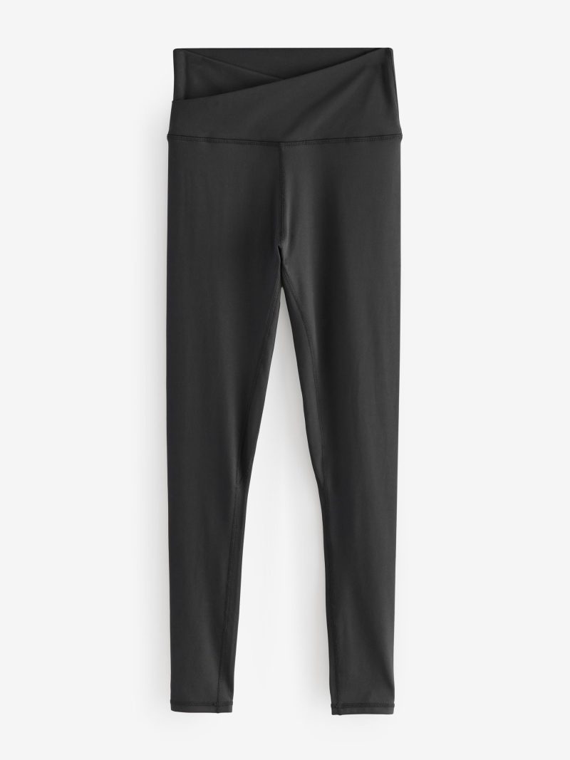 Leqinhk474557 Black Balance Wrap Front Yoga Leggings - Image 5