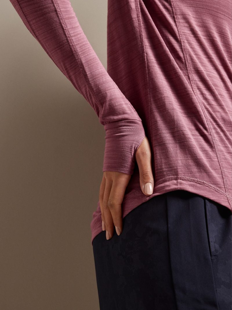 Leqinhk474538 Pink Active Lightweight Long Sleeve Top - Image 4